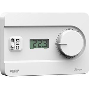 Olympo LCD thermostaat wandthermostaat wit met LCD en batterijknop