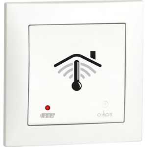 VEMER VE796001 OIKOS WIFI INT, wifi-timer op inbouwdoos, rond (50 x 50), smart thermostaat met app, Alexa en Google Home, weekprogrammering, stroomvoorziening 230 V, wit