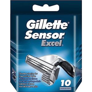 Gillette Sensor Excel Scheermesjes (10 Stuks) Voor Mannen, Voor Een Nauwe En Comfortabele Scheerbeurt
