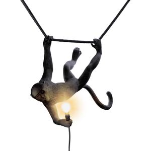 SELETTI LED buiten hanglamp Monkey Lamp slingerend zwart