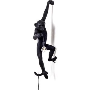 Seletti Wandlamp Monkey Hanging Black Left