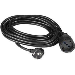 POLYPOOL | PP2624.1QB 5 meter elektrische verlenging, kabel H05VV-F 3x1,5mmq, Duitse Franco stekker 16A 2P+T en stopcontact P40 10/16A 2P+T zwart
