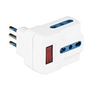 Poly Pool PP2387 Adapter MULTISIZE stekker 10A 3 stopcontacten 10/16A, wit