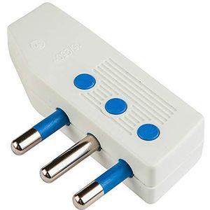 Poly Pool PP0414X ruimtebesparende Italiaanse stekker, 16 A, met draaibare stekkers, uitgang 90 graden kabel, wit