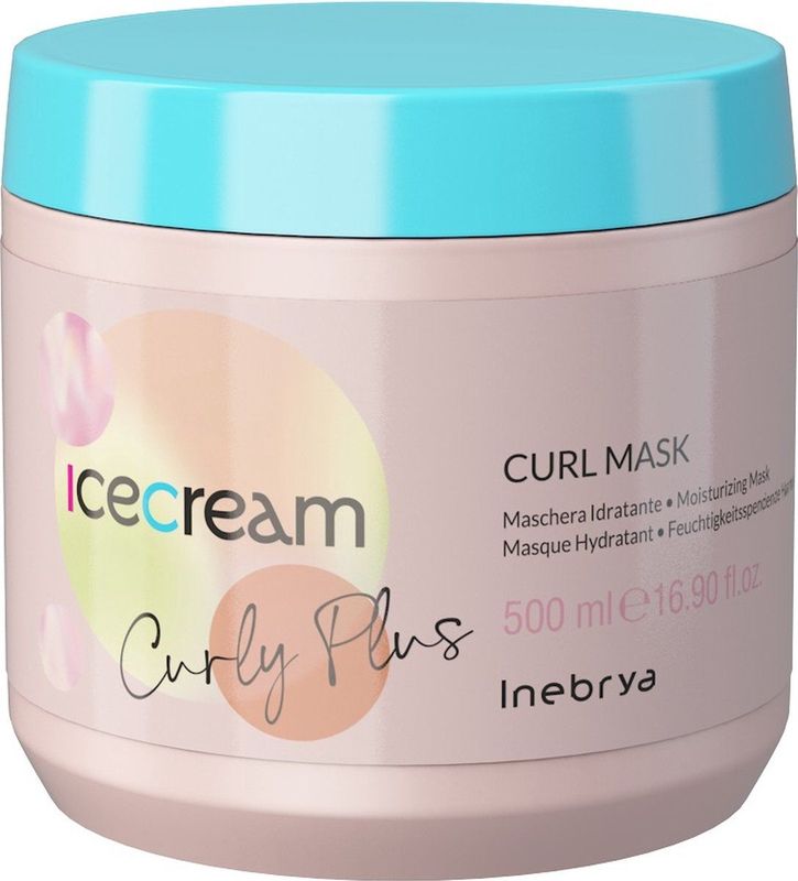 Inebrya Ice Cream Curly Plus Vochtinbrengend masker, 500 ml
