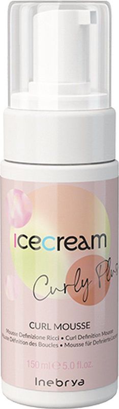 Inebrya - Ice Cream Curly Plus - Behandelingsschuim - 150 ml - Voor Krullend Haar