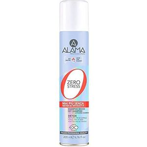 Alama Professional Zero Stress Reinigende en detox droge shampoo met actieve plantaardige kool voor direct gereinigd haar zonder watergebruik, 90% natuurlijke ingrediënten, 200 ml