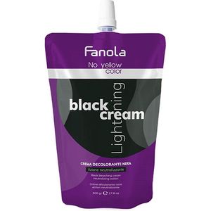 Fanola - No Yellow Black Cream - Haarcrème - Zwart - 500ml