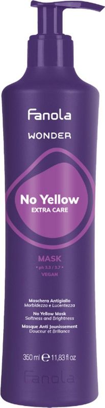 Fanola - No Yellow Extra Care Mask - Haarmasker - 350 ml - Violette Pigmenten