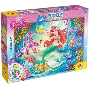 Lisciani - Puzzel Disney Ariel - Maak en kleur de scènes van je favoriete dozen - vanaf 7 jaar - Grote puzzel met 108 stukjes - Bevordert de behendigheid