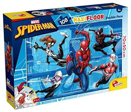 LISCIANI-MARVEL SPIDERMAN Puzzle DF Maxi Floor - 108 Stukken - Dubbelzijdige Puzzel - Handmatige Vaardigheid - Zintuiglijke Ontwikkeling - Voor Kinderen - Gemaakt in Italië