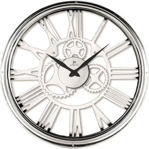 Wandklok - Zilverkleur - Rond - Ø 45 cm - Batterijvoeding