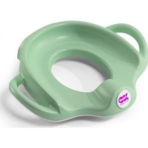 OKBABY Bank – wc-bril met antislip rand – hoge rugleuning voor maximaal comfort en grote handgrepen voor maximale stabiliteit van het kind – groen