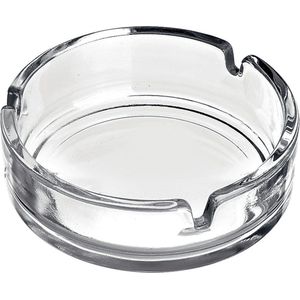 Asbak 11 x 3 cm transparant glas - binnen en buiten gebruik