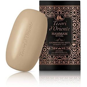 Tesori d'Oriente Vaste zeep 'Hammam', 125 g, aromatische handzeep met arganolie en oranjebloesem, lichaamszeep voor zachte reiniging van de huid, ritueel voor lichaam en zintuigen