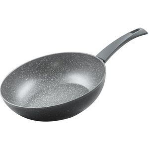 zanetti - Durapietra, wok inductie 28 cm, anti-aanbak-wokpan, ook geschikt voor inductie, diameter 28 cm, kleur grijs