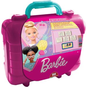 Multiprint Barbie reis stempel- en kleurkoffer
