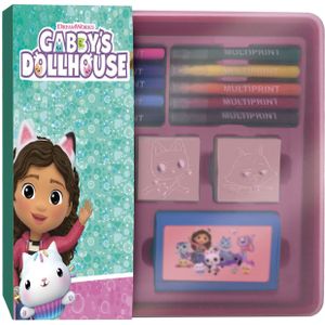 Multiprint Gabby's poppenhuis stempels en viltstiften set in opbergbox