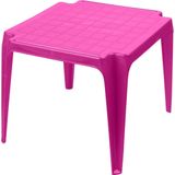 Sunnydays Kindertafel - roze - kunststof - buiten/binnen - L56 x B51 x H44 cm - Bijzettafels