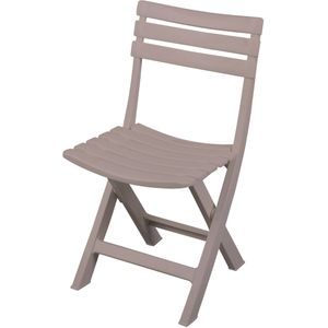 Sunnydays Klapstoel voor buiten/binnen - beige - 41 x 79 cm - stevig kunststof - Bijzet stoelen