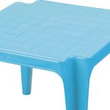 Sunnydays Kindertafel - blauw - kunststof - buiten/binnen - L56 x B51 x H44 cm - Bijzettafels