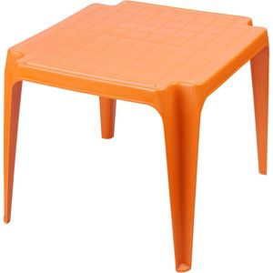 Sunnydays Kindertafel - oranje - kunststof - buiten/binnen - L56 x B51 x H44 cm - Bijzettafels