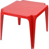 Sunnydays Kindertafel - rood - kunststof - buiten/binnen - L56 x B51 x H44 cm - Bijzettafels