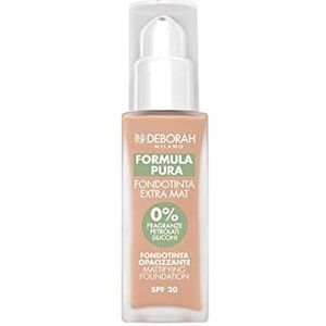 Deborah Formula Pura N.04 Apricot SPF20 Extra matte foundation zonder voorruit, met anti-ebo en anti-glans voor een extra matte afwerking en geminimaliseerde specerijen