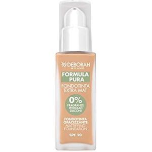 Deborah Extra matte formule Pura nr. 05 Amber SPF20, zonder parabenen, met anti-slibo en antiglanzende werkzame stoffen voor extra matte afwerking en geminimaliseerde poriën