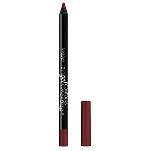 Deborah Milano Contour&Color 2-in-1 gellippenstift, 08 Deep Cherry, sterk gepigmenteerde en ultra-glijdende afwerking, waterdicht en langdurig, geeft intensiteit en definitie, 1,3 g
