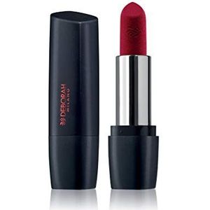 Deborah Milano Red Mat lipstick nr. 5 Deep Red, ultra-matte finish, langhoudend, met collageen, hyaluronzuur en avocado-extract voor gevoede, gehydrateerde, zachte en verzorgde lippen