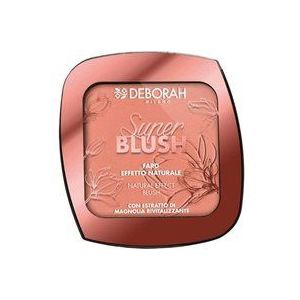 Deborah Milano Super Blush Rouge met natuurlijk effect, nr. 02 Coral Pink, stimuleert de doffe teint, natuurlijk effect, houdt de hele dag, 10 g