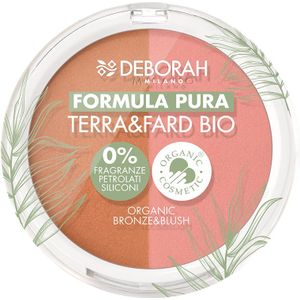 Deborah - Terra & Fard Formula Pura, mit biologischen und veganen Rohstoffen - Wärmt den Teint und verleiht ein strahlendes Finish - Ideal für empfindliche Haut -Farbe Nr. 2 Medium, 9 g