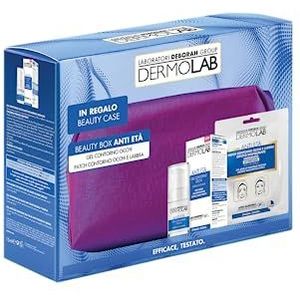 Dermolab Beauty Box anti-aging set, bevat anti-aging ooggel 15 ml en oog- en lipcontourpatch met plumping effect en zakje