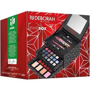 Deborah Milano Make Up Jewel Box cadeauset voor dames, mascara-set en oogpotlood, lippenstift, oogschaduwpalet, lippenstift, glans- en gezichtspoeders in verschillende afwerkingen en kleuren, van