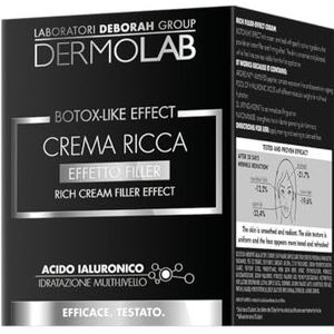 Dermolab - Rijke crème met filler effect Botox-Like Effect, gezichtscrème voor dames, anti-rimpel, met hyaluronzuur en vitamine B3, voor een meer tonische en frisse huid, 50 ml