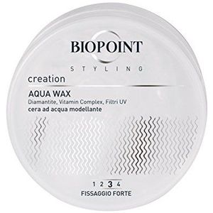 Biopoint Styling Aqua Wax modelleer- en polijstwas op waterbasis, sterke hechting, hydraterend en versterkend effect, ideaal voor natte looks, 100 ml