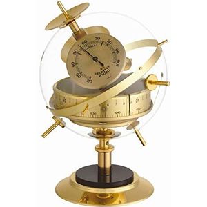 TFA Dostmann analoge weerstation SPUTNIK, 20.2047.52, voor binnen met thermometer, hygrometer en open barometer, hoogwaardige afwerking, klassiek tafelmodel, goud, uit plexiglas en messingkleurig