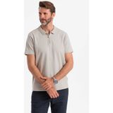 Italian Style - Poloshirt - Korte Mouw - Lichtgrijs - Materiaal: Katoen