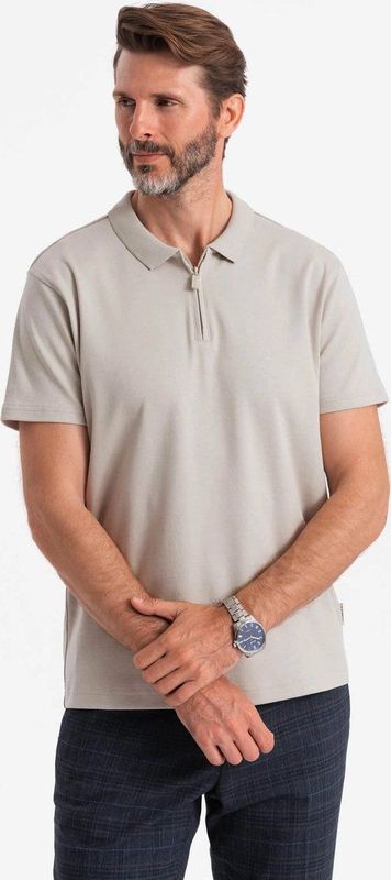 Italian Style - Poloshirt - Korte Mouw - Lichtgrijs - Materiaal: Katoen