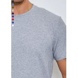 X-Name - Heren T-Shirt - Lichtgrijs - Ronde Hals - Stretch - Normale Pasvorm