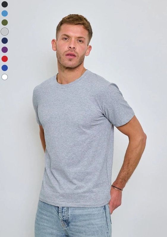 X-Name - Heren T-Shirt - Lichtgrijs - Ronde Hals - Stretch - Normale Pasvorm