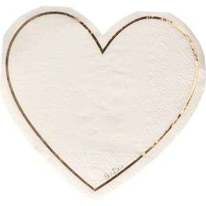 Givi - Hartvormige Servetten - Wit - 16 Stuks - 3 Laags Papier