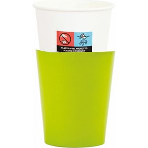 Givi Italia Feestbekers met hoesjes - 8x - lime groen - papier - 250ml