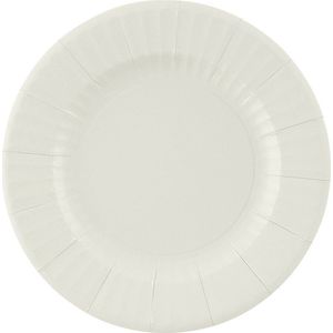 Feestbordjes/gebaksbordjes - 8x - zilver grijs - rond - papier/karton - 21cm