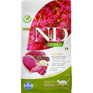 1.5 kg Farmina N&D Quinoa Urinary Duck, Quinoa, Cranberry & Kamille Adult Droog Kattenvoer