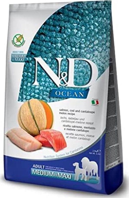 Farmina N&D Ocean Lachs, Kabeljau & Melone Medium & Maxi - 12 kg