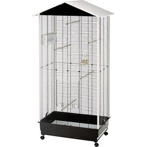 Ferplast Voliere Nota - Vogelverblijven - 76.5x57x161.5 cm Zwart Wit