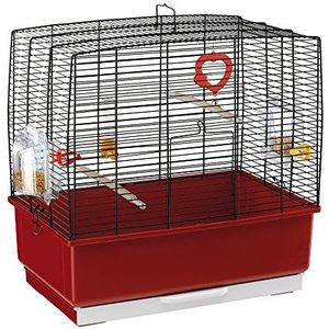 Ferplast Vogelkooi kanarie, incl. vogelspeelgoed, vogelvoederbak, vogelzitstokken, zwart, 49 x 30 x h 48,5 cm