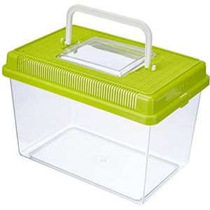 Ferplast 60021099W2 Kunststof visaquarium GEO MEDIUM Tank 2,5 L Kleine dierenbak aquarium terrarium insecten schildpadden 23,2 x 15,3 h 16,6 cm Groen, M, Groen